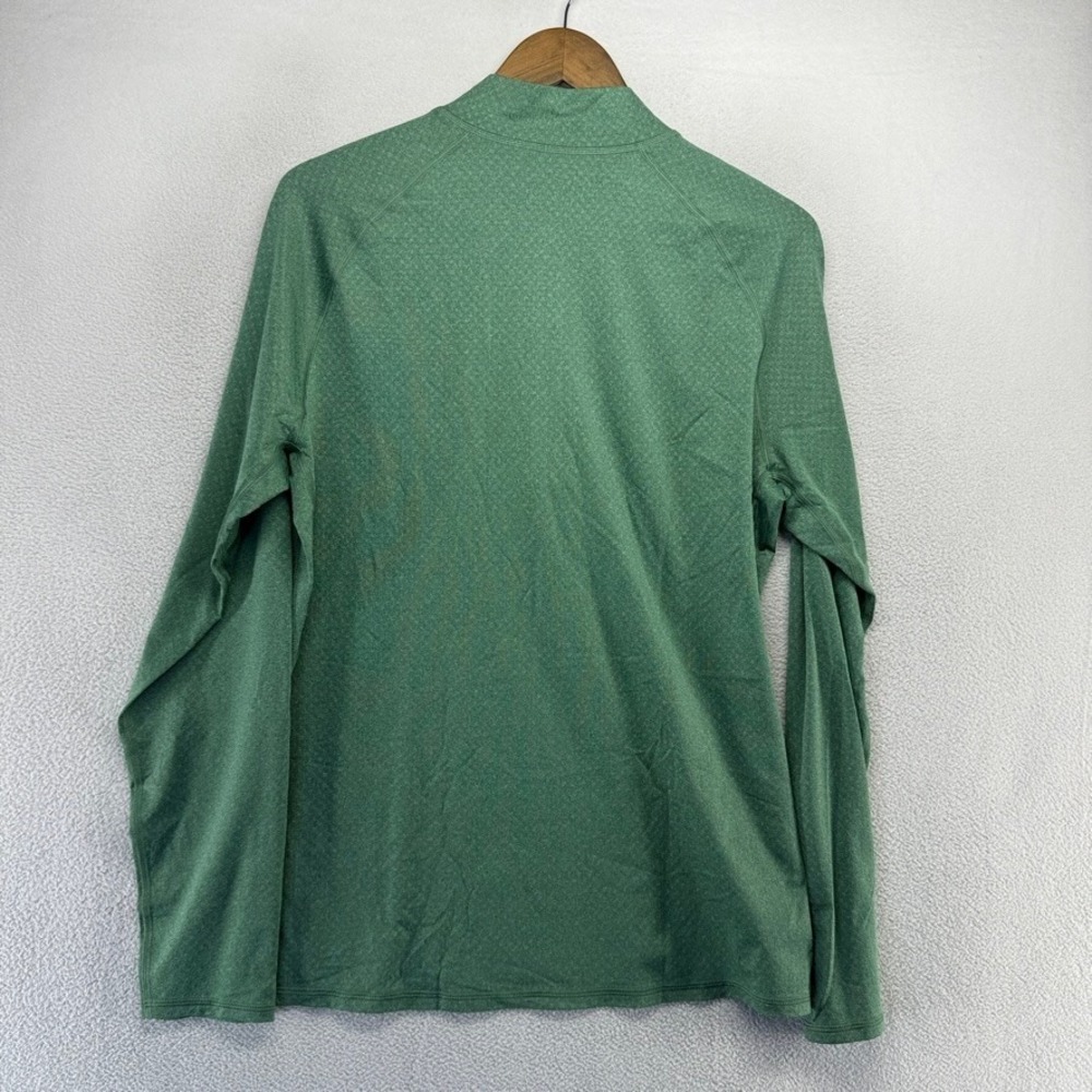 REI Co-op Midweight Base Layer Shirt men's Medium Green Quarter Zip Pullover - Picture 7 of 9